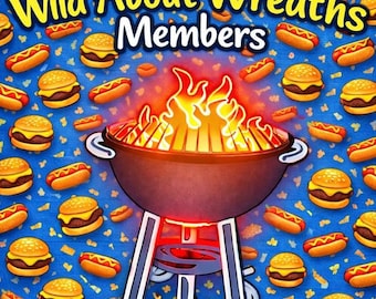 Placa decorativa exclusiva para churrasqueira da Wild About Wreaths | Enfeite de porta para churrasco de verão | Corte a laser para artesanato DIY | 38 cm de largura