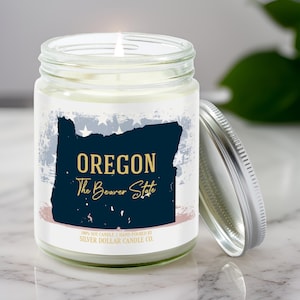 Oregon State Candle | Nostalgia Collection by SD Candle | 9/16oz Soy Candle | Ideal for Housewarming, Homesickness, & State Pride