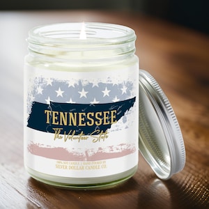 Tennessee State Candle | Nostalgia Collection by SD Candle | 9/16oz Soy Candle | Ideal for Housewarming, Homesickness, & State Pride