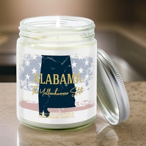 Alabama State Candle | Nostalgia Collection by SD Candle | 9/16oz Soy Candle | Ideal for Housewarming, Homesickness, & State Pride
