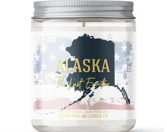 Homesick Candle Alaska State: Personalized 8oz Soy Candle – Ideal for Housewarming, Homesick, & State Pride - Choose Any Scent