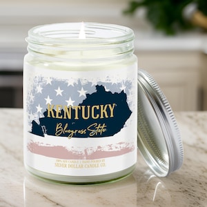 Kentucky State Candle | Nostalgia Collection by SD Candle | 9/16oz Soy Candle | Ideal for Housewarming, Homesickness, & State Pride