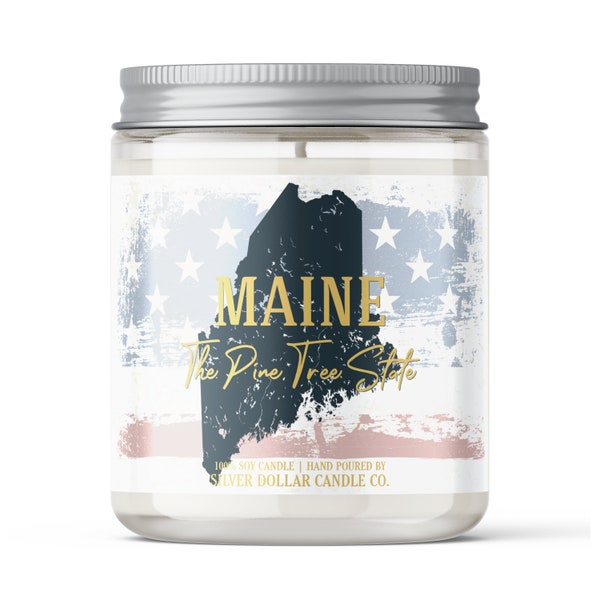 Homesick Candle Maine State: Personalized 8oz Soy Candle – Ideal for Housewarming, Homesick, & State Pride - Choose Any Scent