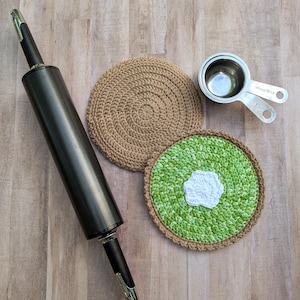 Virkade grytlappar till Key Lime Pie - Set om två