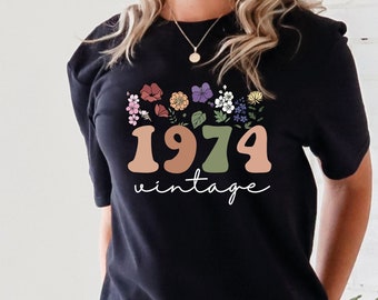 1974 Birthday Shirt UK, 50th Birthday Gifts for Women, 50th Birthday Tshirt,Vintage 1974 Birthday Shirt,Birthday Gift for women#22