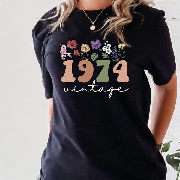 1974 Birthday Shirt UK, 50th Birthday Gifts for Women, 50th Birthday Tshirt,Vintage 1974 Birthday Shirt,Birthday Gift for women#22