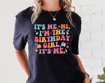 It's me Hi I'm the Birthday Girl It's Me T-shirt, Custom Birthday Name Age T-shirt, It's me Hi T-shirt, Personalized Birthday T-shirt#102