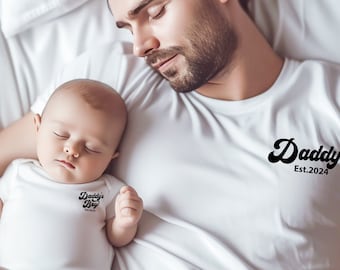 Personalized Daddy & Baby Matching Shirt Set: New Dad Gift #62