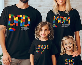 Building Blocks Birthday Shirt: Personalized Family Matching Outfit #168