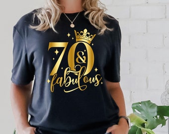 70 and Fabulous Tshirt, 70th Birthday tshirt,hello 70th,70th Birthday Gift, Ladies 70th Birtday T-shirt,Personalised Birthday Tshirt#6