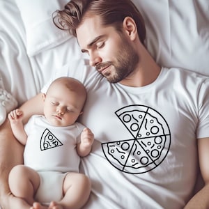 Matching Pizza Slice T-Shirts, Father's Day Gift, Baby Bodysuit #63