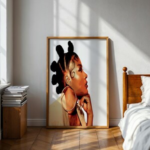 Black Woman Art Print: Bantu Knots, Natural Hair (Digital Download)