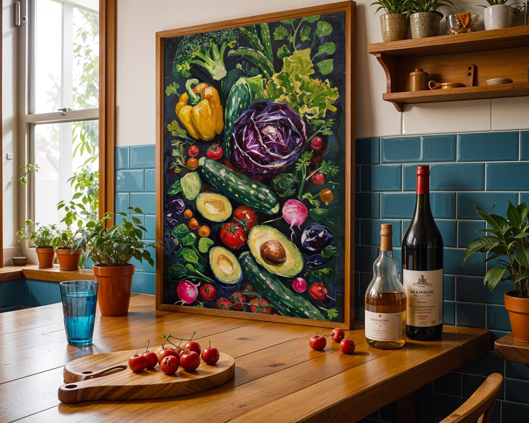Vibrant Vegetable Still Life Print | Impressionist Kitchen Wall Art ...