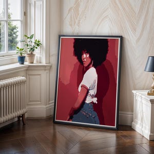 Empowered Black Woman Art Print: Afro Hairstyle Portrait (Digital Download)