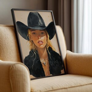 Cowgirl Portrait Print: Western Elegance, Boho Wall Art (Digital Download)