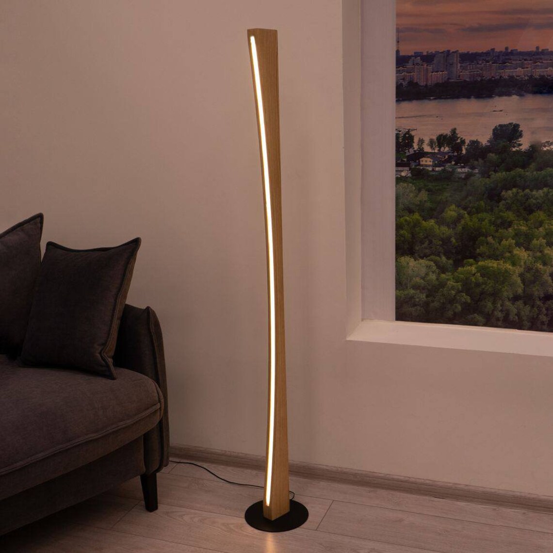 Arc Floor Lamp Modern Standing Lamp Reading Floor Lamp Rustic Floor ...