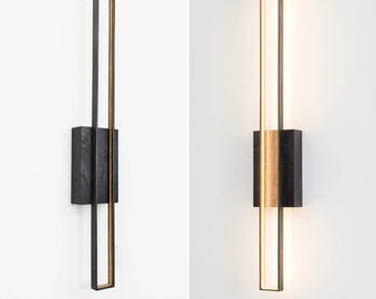 Sconce da parete moderna, Lampada da comodino, Luce LED in quercia, Lampada d'ambiente, Lampada da parete minimalista, Sconce da parete plug-in, Lampadario, Illuminazione unica