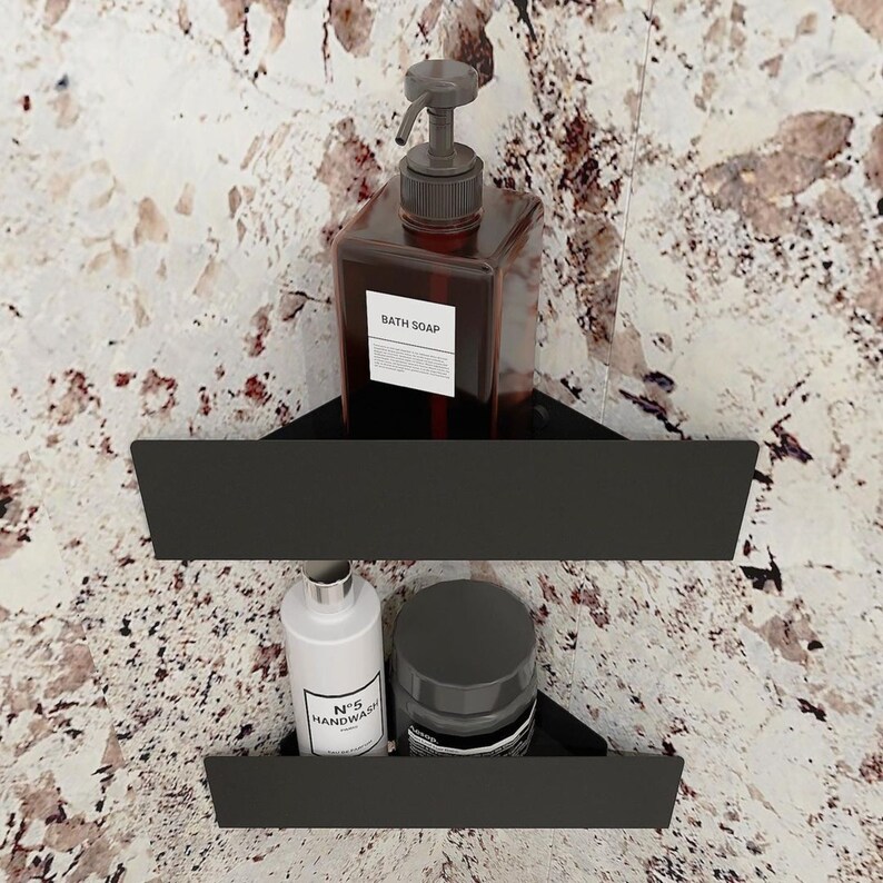 Corner Bathroom Shelfs, Metal Shelf, Industrial Rustic Shelving, Shower ...