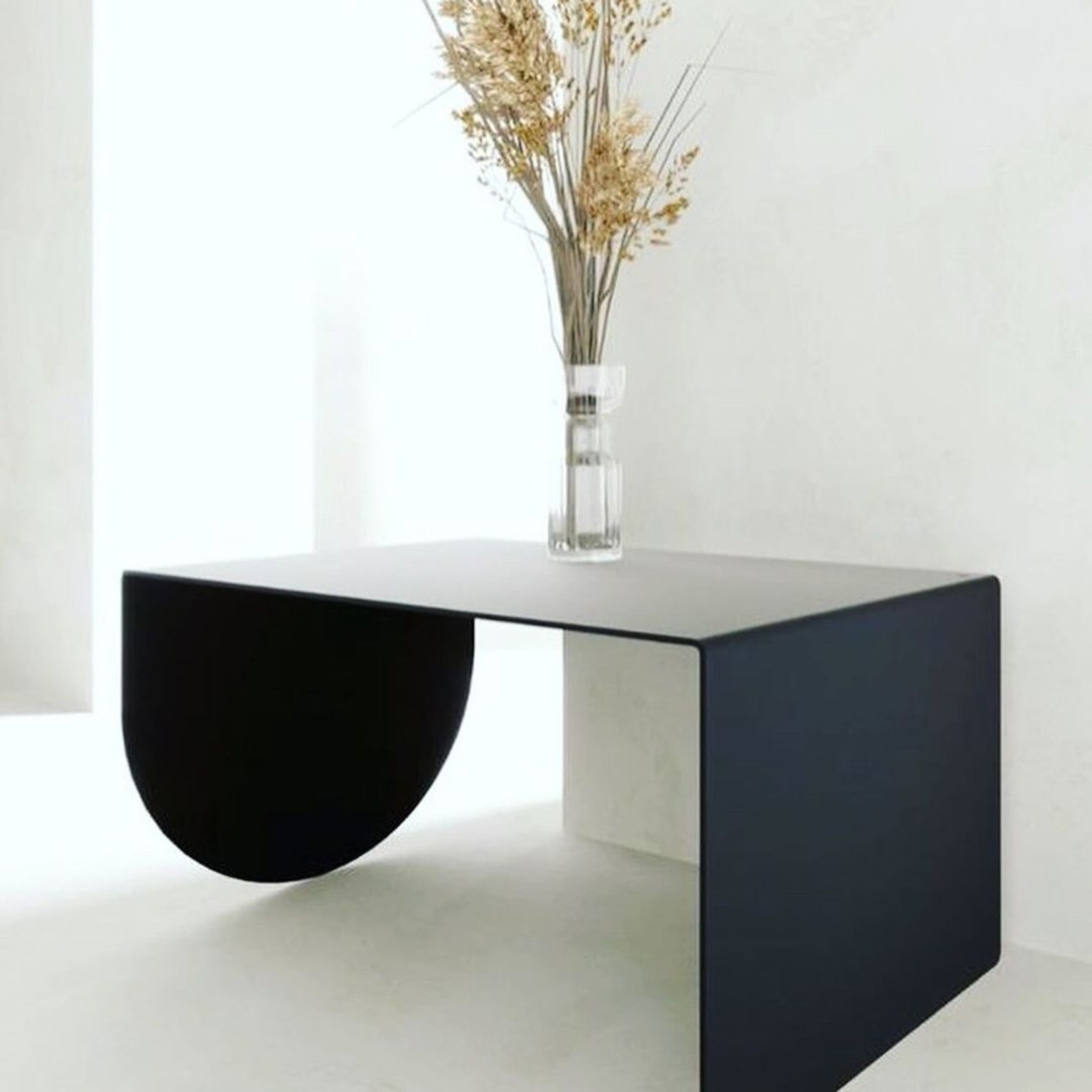 Custom Metal Coffee Table, Unique Black Coffee Table, Living Room Decor ...