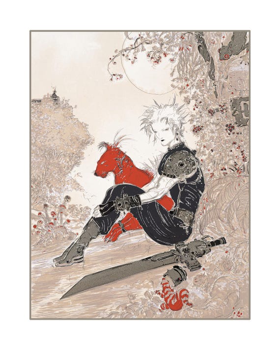 Buy Final Fantasy VII T-shirt: Cloud & Red XIII, Yoshitaka