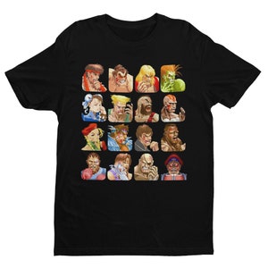 Defeated Portraits SSF2T Retro Arcade Premium Unisex T-shirt | Gifts for Him, Her, Street Fighter Game Lovers and Collectors