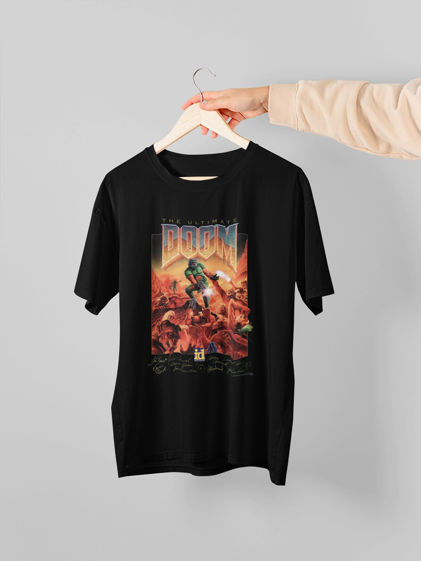 Doom Video Game - Camiseta Con Estampado De Cuello