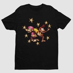Diddy & Donkey Collect the Stars Premium Unisex T Shirt | Character Art | Gifts for Him, Her, Gamers, and  Collectors