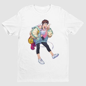 サクラミュージカルファイタープレミアムユニセックスTシャツ | ストリートファイターキャラクターアート | 彼、彼女、ストリートファイターゲーム愛好家、コレクターへのギフト
