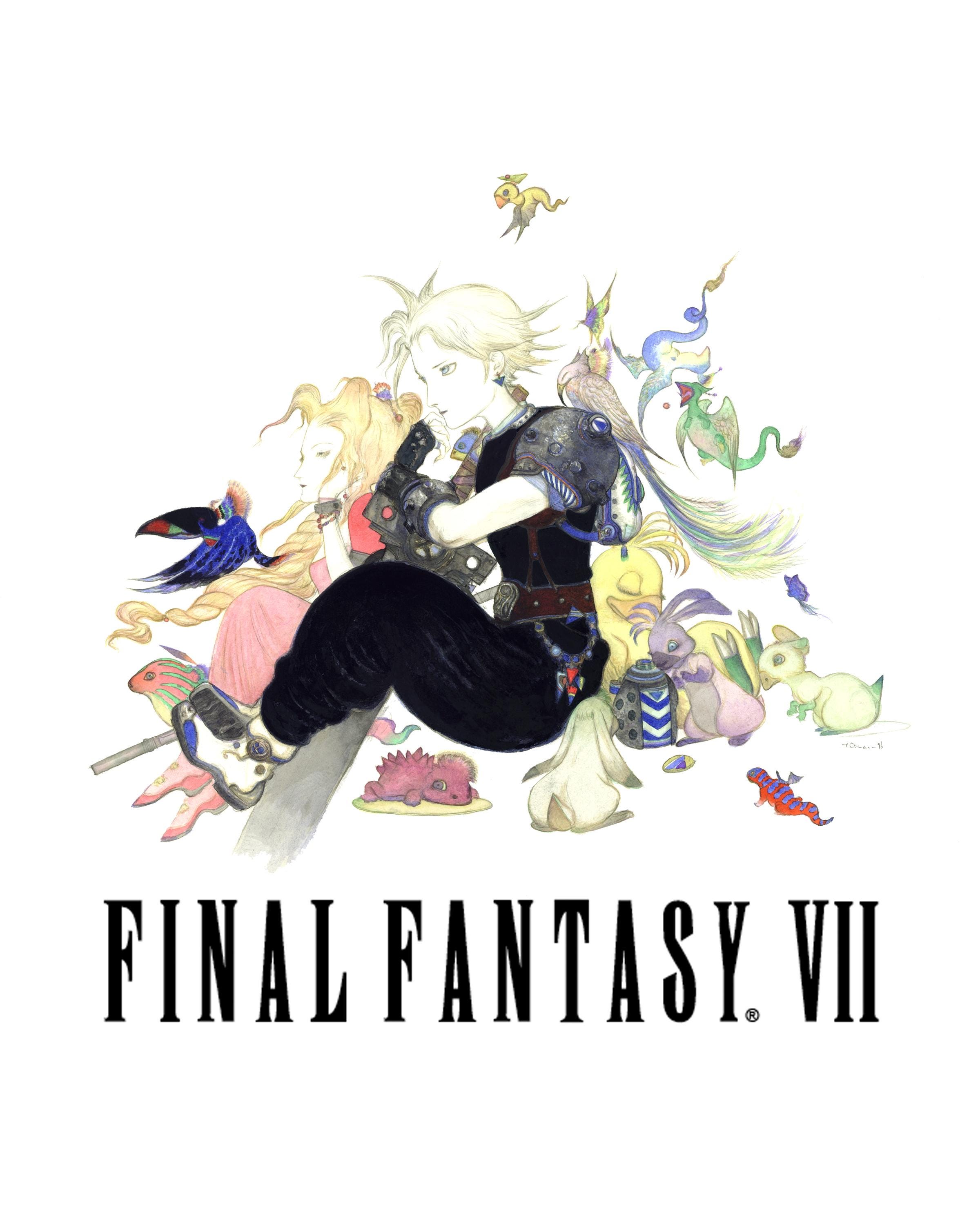 アクセサリー・ヘアアクセサリー Limited FFVII Art Scarf Yoshitaka Amano Yoshitaka Amano 'Embrace' Signed Lithograph, FFVII, Cloud