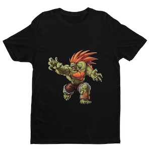 Blanka comic Street Fighting v2 Premium Unisex T-shirt | Character Art | Gifts for Him, Her, Game Collectors and Arcade Game Fans