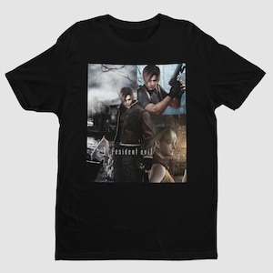 Leon S. Kennedy OG Residence Evil 4 Premium Unisex T Shirt | Collage Key Art | Gifts for Him, Her, Game Collectors and Resident Evil Fans