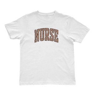 T-shirt voor verpleegster met luipaardprint: RN Gift, T-shirt voor verpleegschool