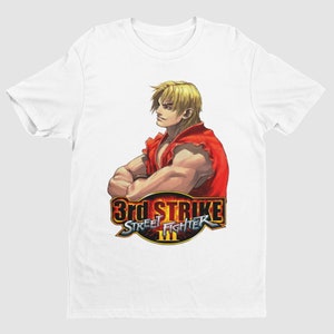 Ken Street Fighter 3: 3rd Strike Portrait Premium Unisex T-shirt | Gifts for Him, Her, Street Fighter Game Lovers and Collectors