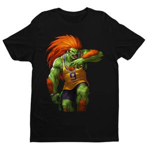 Blanka Basketball Bball Premium Unisex T-shirt | Character Art | Gifts for Him, Her, Game Collectors and Arcade Game Fans