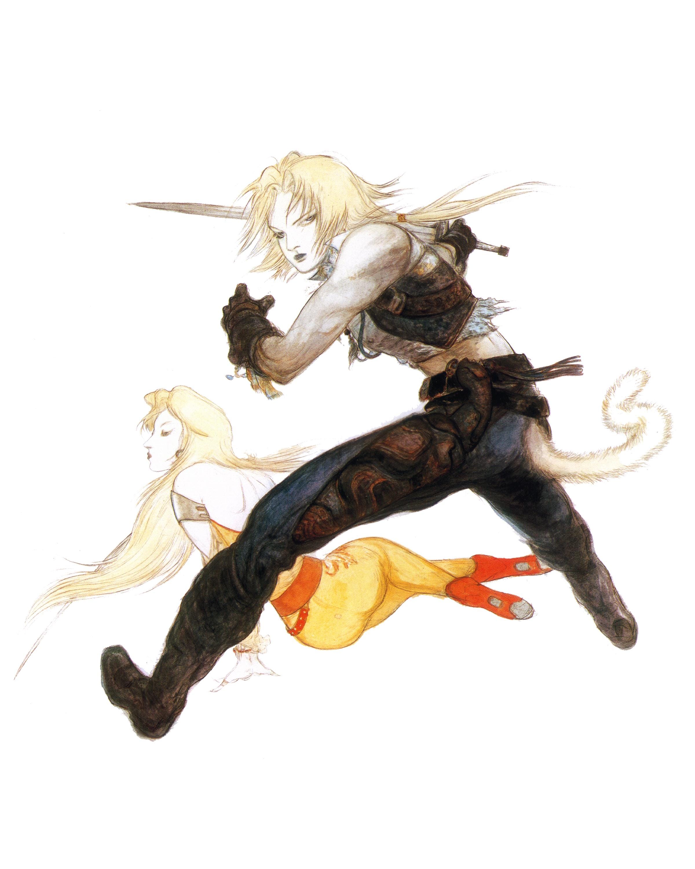 Final Fantasy IX Zidane & Garnet Unisex T-shirt: Yoshitaka Amano