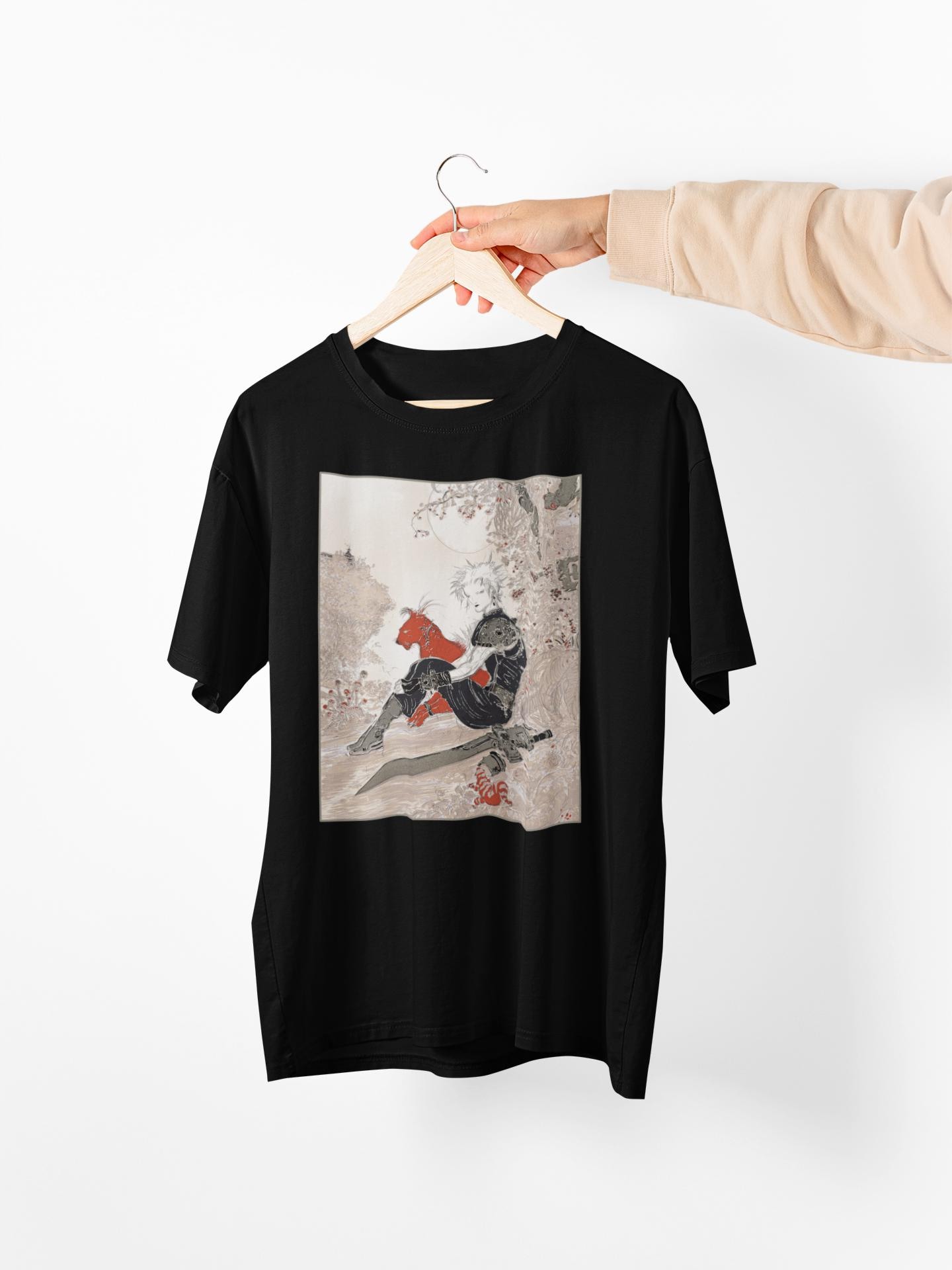 ファイナルファンタジーVII Tシャツ：クラウド＆レッドXIII、天野喜孝