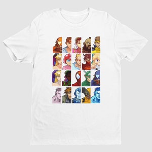 MVC: Clash of Super Heroes Half Face Portraits V1 Classic Arcade Premium Unisex T-shirt | Gifts for Him, Her, MVC Fans and Collectors