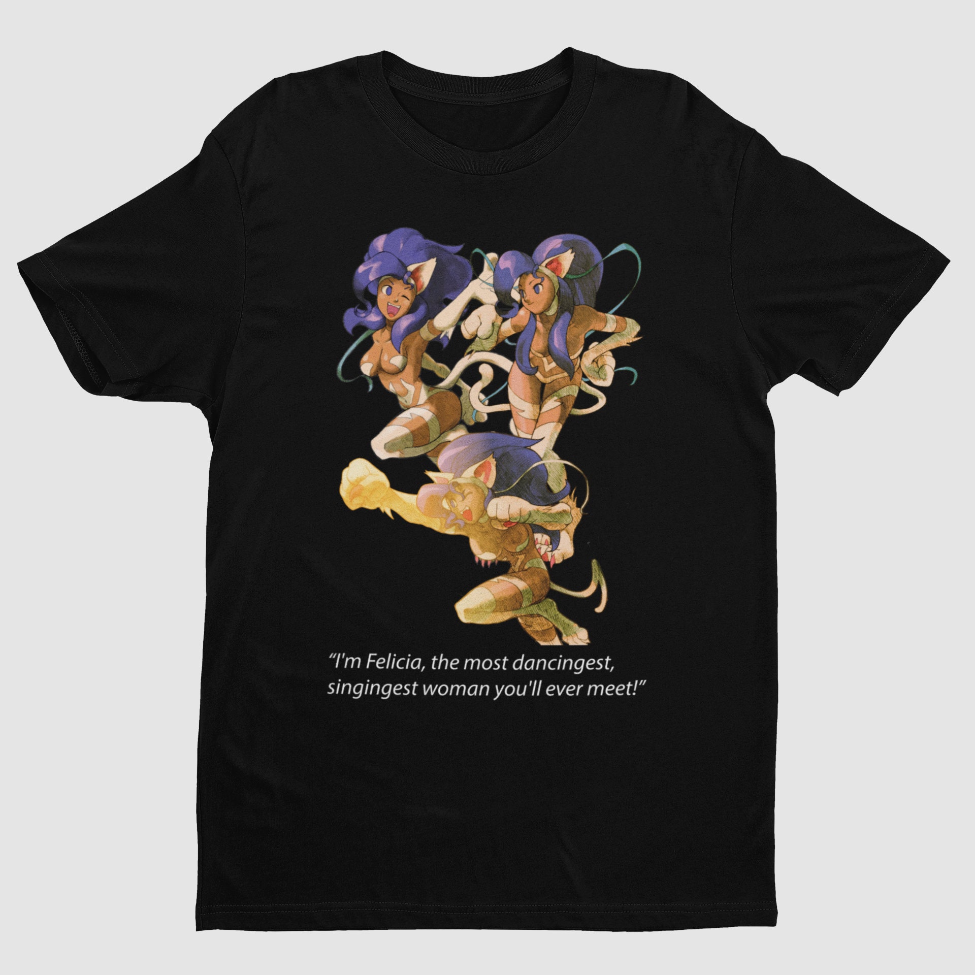 Felicia Mvc2 Versus Premium Unisex T-shirt | Exclusive Collage Design | Gifts for Him, Her, MVC2 Game Lovers and Collectors