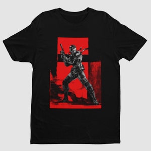 MGS Solid Snake Big Boss in Red Premium Unisex T-shirt | Gifts for Him, Her, Video Game Lovers, MGSV Fan and Collectors