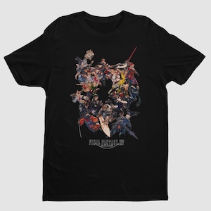 Final Fantasy XIV Online Alle Arbeitsplätze Key Art Premium Unisex T-Shirt | Tanks Healers DPS, Geschenke für Sie, Ihn, Final Fantasy Fans und Sammler
