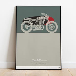 Deus Ex Machina Motorrad Poster, Custom Vintage und Retro Stil, Rider Culture, Wandkunst