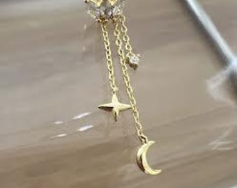 Boho Orecchini A Catena Larga In Oro, Cerchio Aperto Con Conchiglia, Minimalisti Senza Piercing, Clip Personalizzati Per Donna, 1 Pezzo - 3