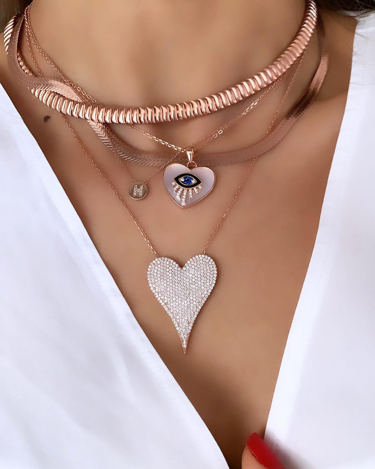 Judith Ripka Sterling Silver Pavé CZ Heart Pendant 16" Necklace