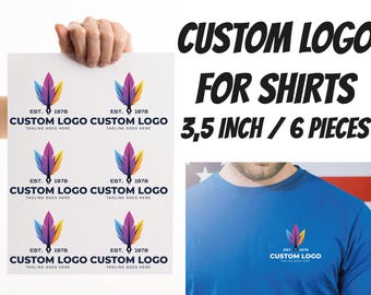 Custom DTF Heat Transfer Logo: Iron-On Clothing Labels (3.5x3.5 Inches, 6 Pieces)