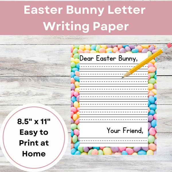 Easter Bunny Handwriting Paper | Dear Easter Bunny | Easter Bunny Mail | Easter Thank You Notes