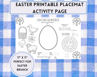 Osterbrunch Aktivität Tischset | Sonntags Schule Ostern Ausmalbilder
