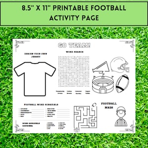 Football Coloring Page | Super Bowl Party Coloring Page | Football Birthday Activity