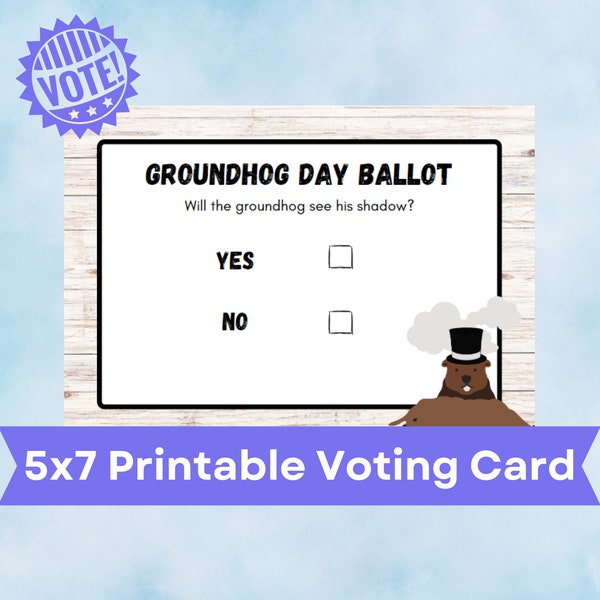 Groundhog Day Printable Voting Ballot | Groundhog Party Game