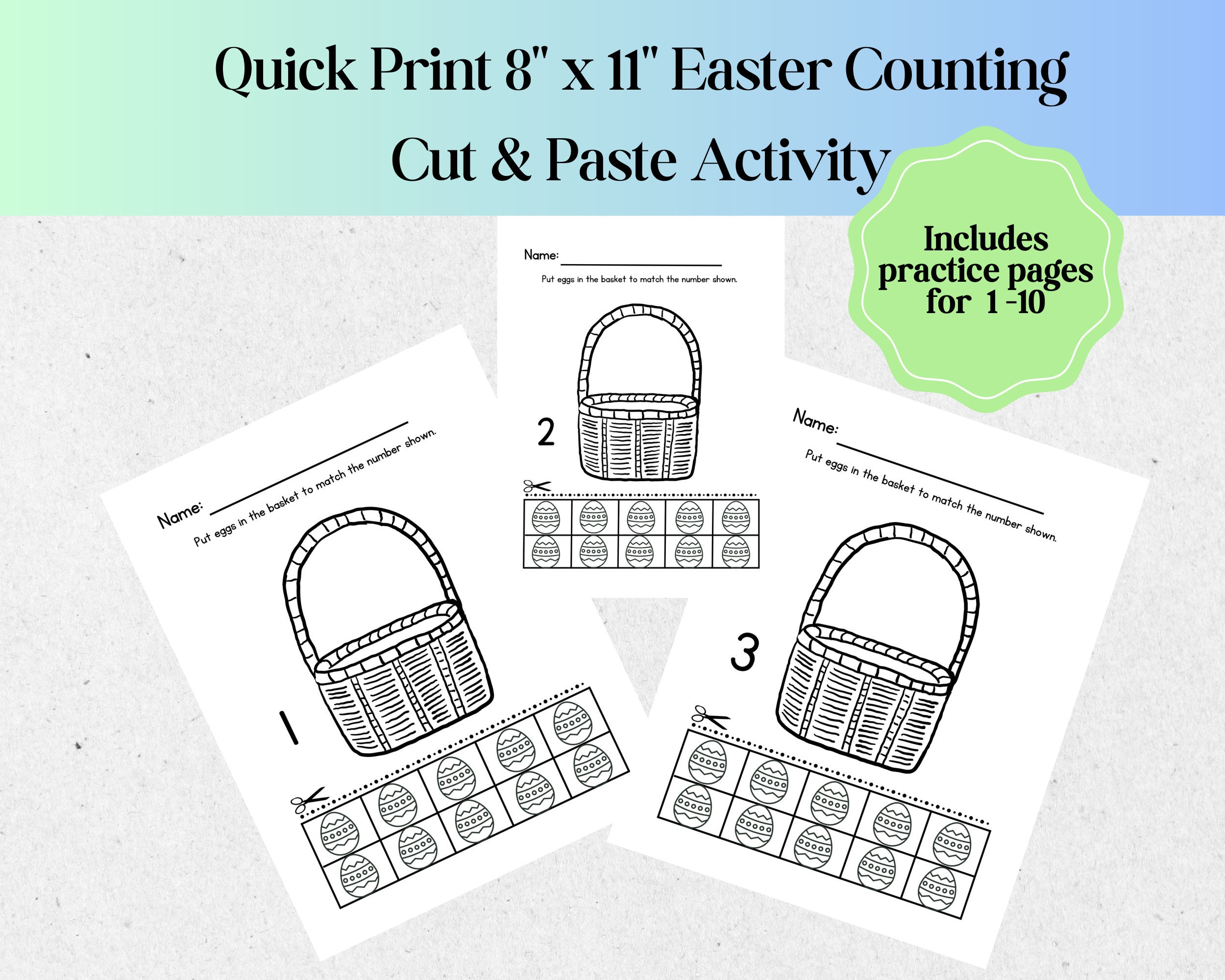 Easter Ten Frame Math Cut and Paste Worksheet Bundle | Spring ...