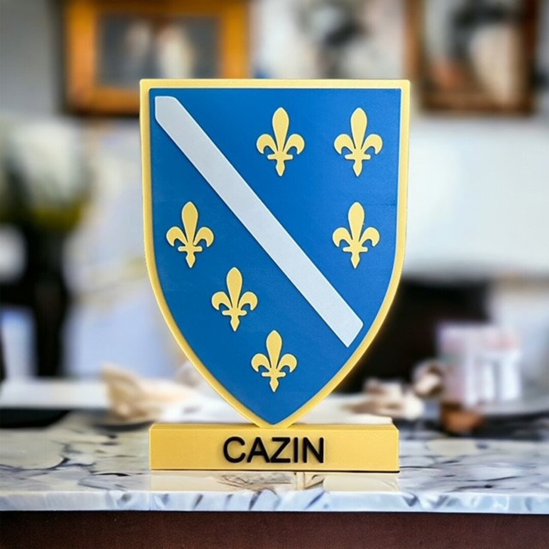 3d Printed Bosnia Coat of Arms Personalized City/name Selectable Etsy